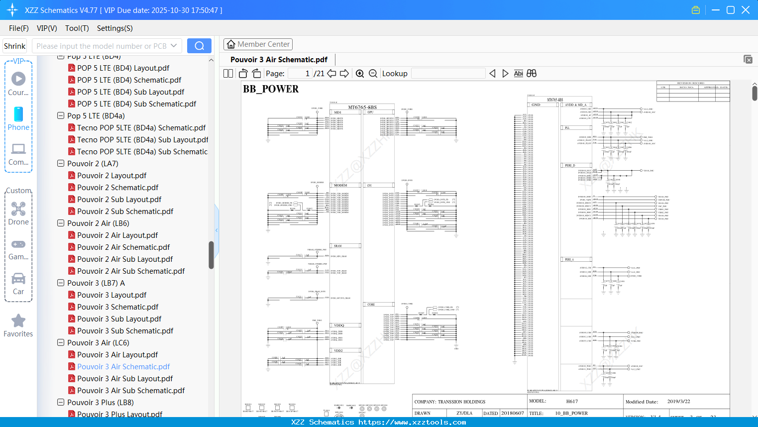 Tecno Pouvoir 3 Air Schematic